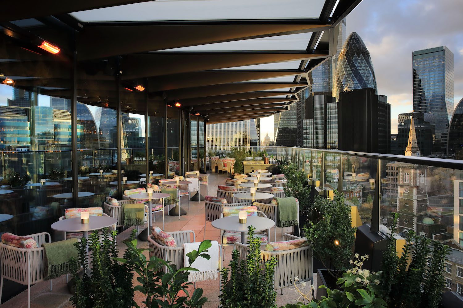 Florattica rooftop terrace overlooking st pauls and the city of london