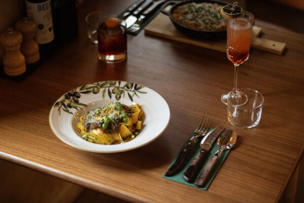 Pasta menu at Penny Squares Italian restaurant in East London